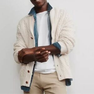 J Crew cable knit shawl collar. Size small. Unisex.